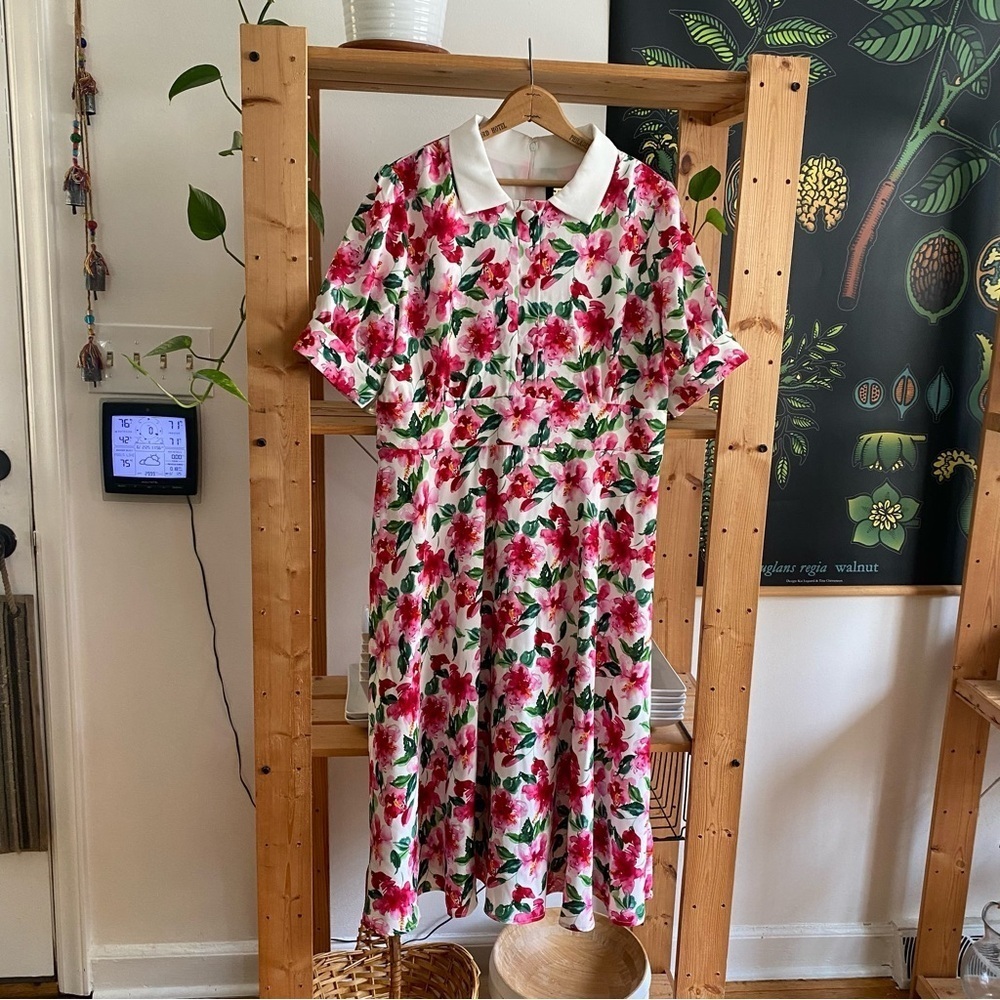 Alexia Admor Pink Floral Summer Garden Emery Dress Size 14 - Picture 3 of 16